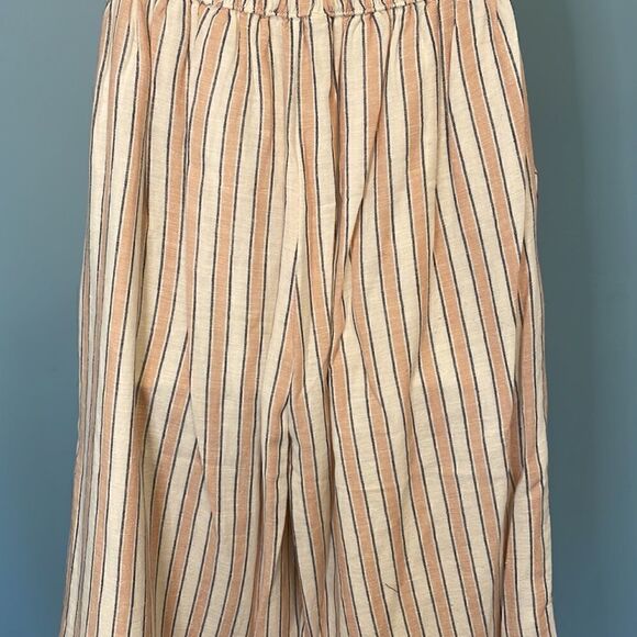American Eagle Pants Striped Cotton Linen Wide Leg Pants - Picture 9 of 11